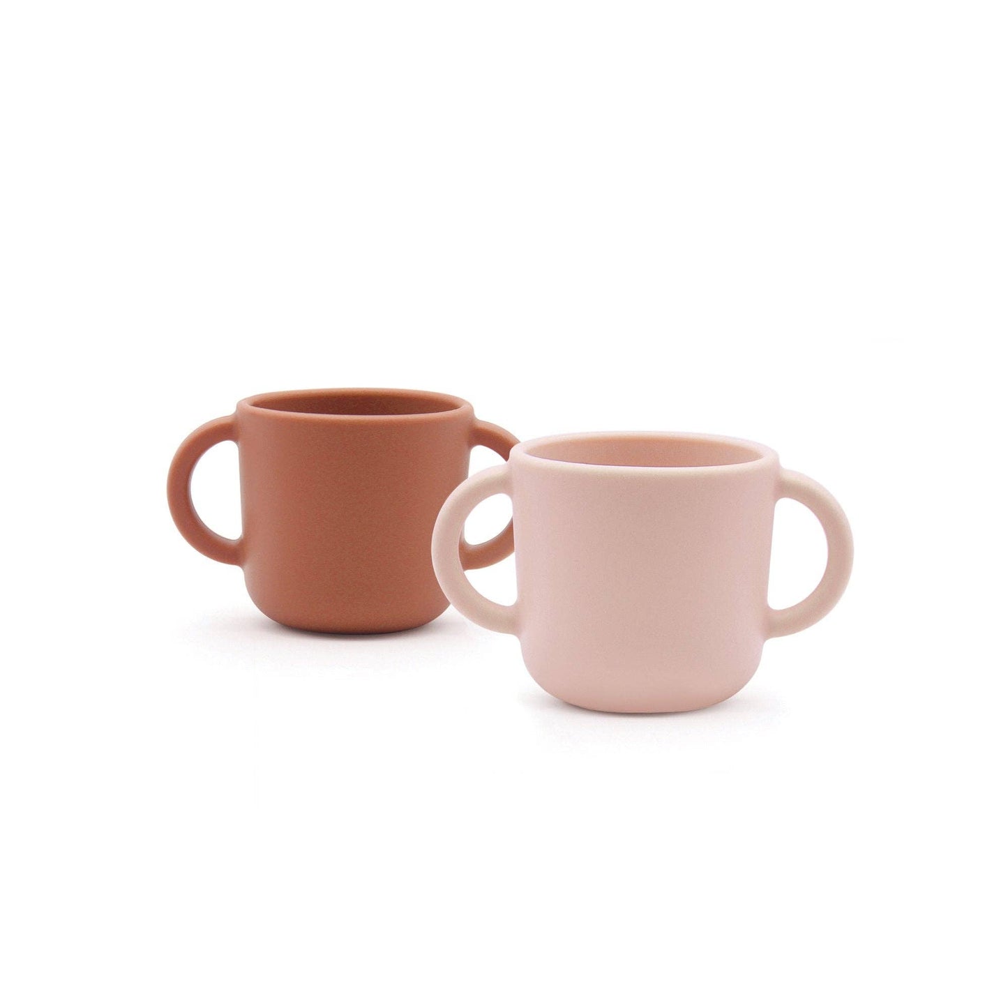 Set 2 Tasses d'apprentissage en silicone - Blush/Terracotta