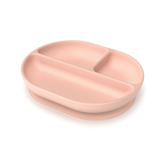 Assiette compartimentée en silicone - Blush